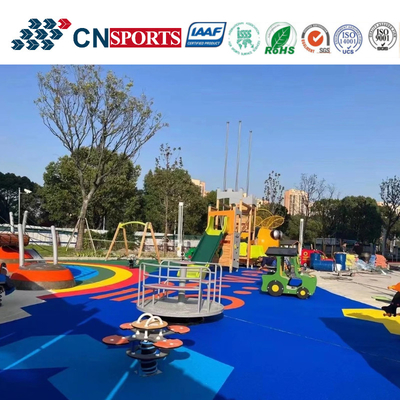 Colourful EPDM Rubber Flooring Constructed By PU Binder And Rubber Granules