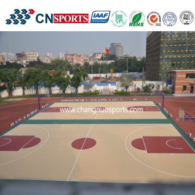 Non Toxic Spu Wooden Texture Basketball Court Flooring For Outdoor And Indoor