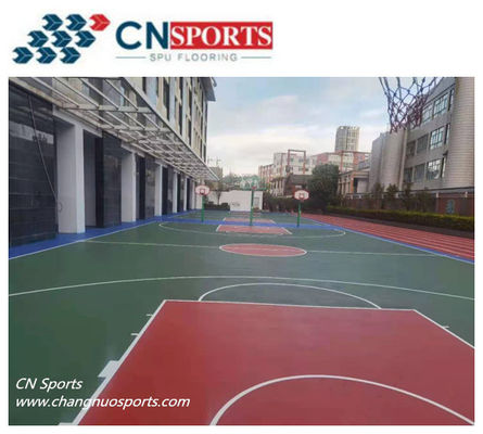 CN-S02 Silicon PU Tennis Flooring ,level 1 Flame Retardancy and Tensile Strength 3.2mpa