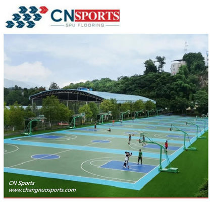 CN-S02 Silicon PU Tennis Flooring ,level 1 Flame Retardancy and Tensile Strength 3.2mpa