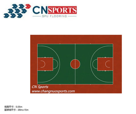 22% The Springback Value Silicon PU Basketball Flooring