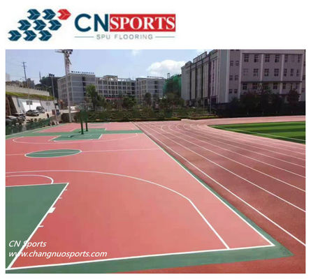 90% Compression Recovery Rate Silicon PU Basketball Court Flooring